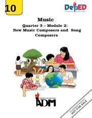 Grade 10 Music Module: New Music Composers and Song.